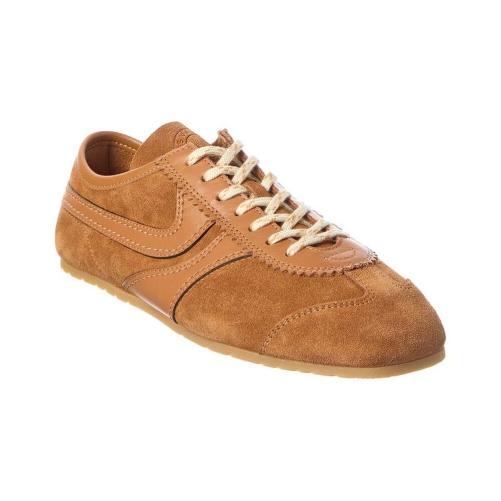 Dries Van Noten Suede & Leather Paneled Sneaker, Brown